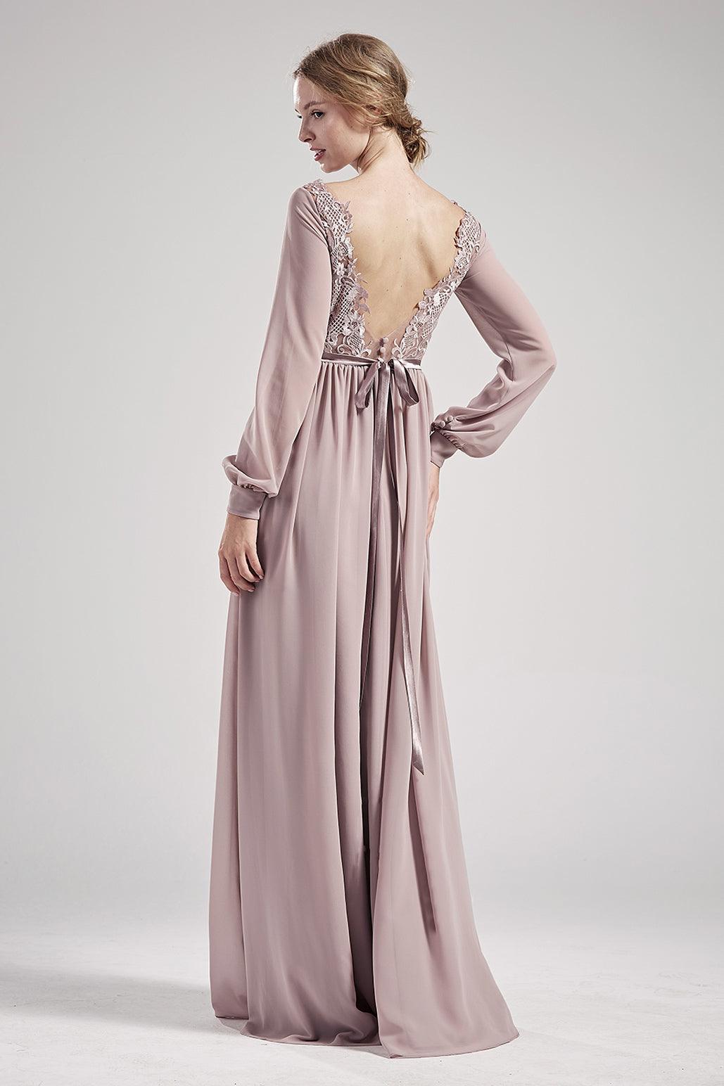 Long Sleeves Scoop Neck Dress L593 Long Sleeves Scoop Neck Dress L593