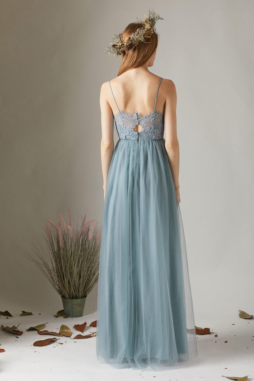 Tulle Maxi Dress HS509 Custom / Dusty Green-DB661 Tulle Maxi Dress HS509 Custom / Dusty Green-DB661