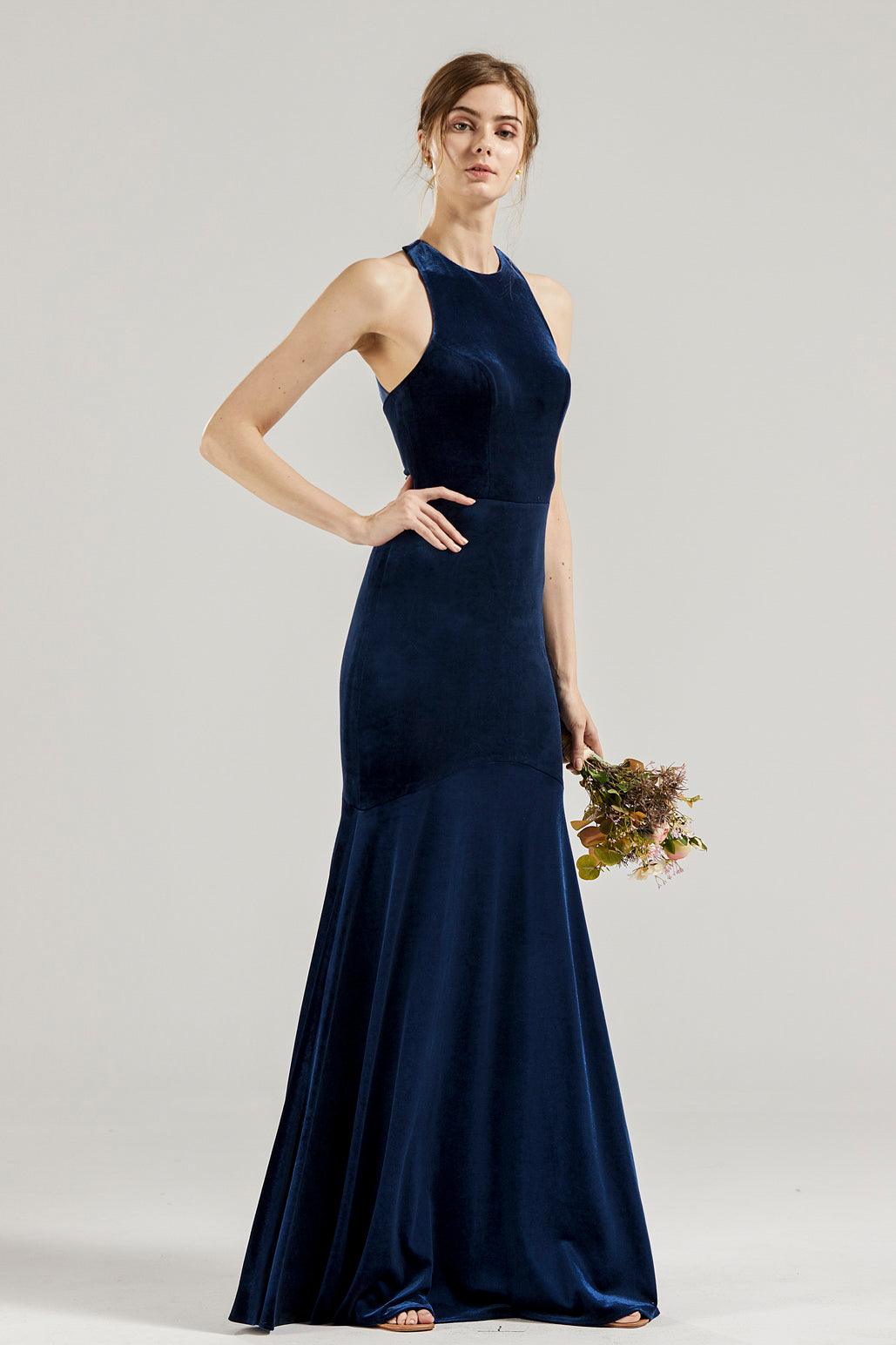 Halter Velvet Dress HV951 Custom / Ginger-ZJ08 Halter Velvet Dress HV951 Custom / Ginger-ZJ08