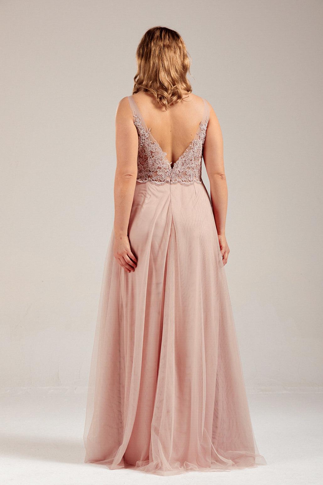 A Line Dress Curve HS691 Custom / Navy-DB775