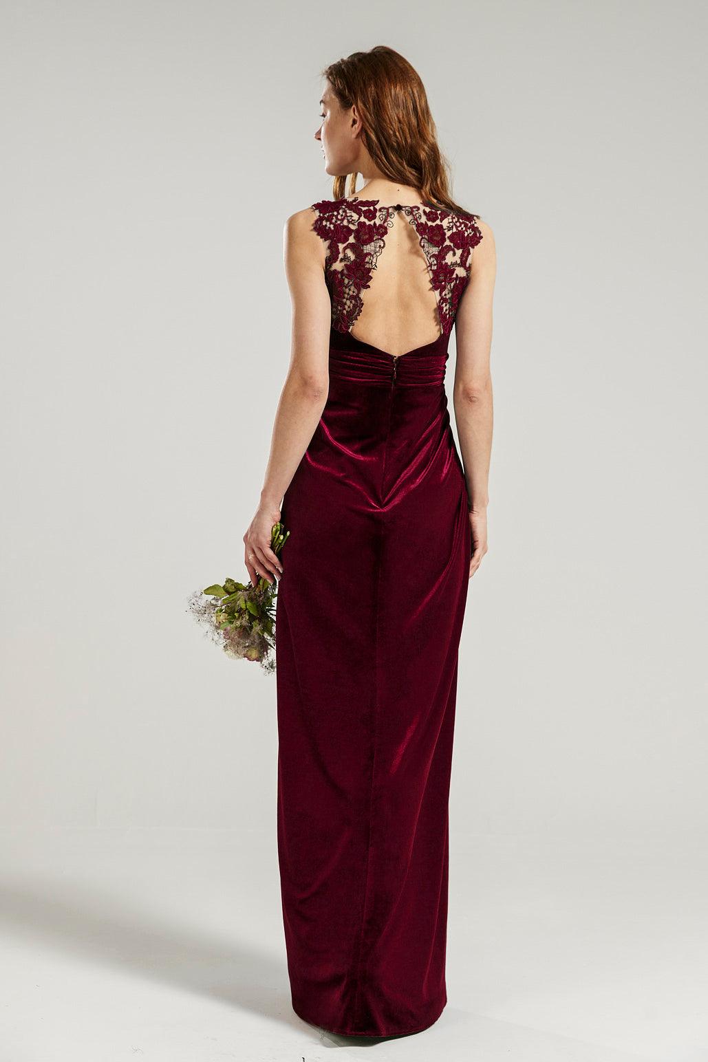 fitted velour dress Fitted Off Shoulder Velvet Gown by Ladivine CH139